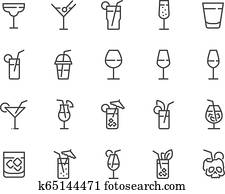 Line Cocktail Icons Line Cocktail Icons