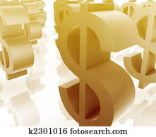 Many dollar symbols