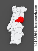 mapa, de, castelo, branco., portugal. mapa, de, castelo, branco., portugal.