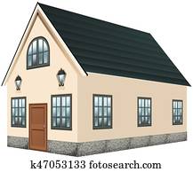 3D design for house with gray roof 3D design for house with gray roof
