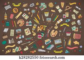 Art and craft vector symbols and objects Art and craft vector symbols and objects