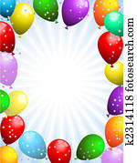 Balloons and confetti Balloons and confetti