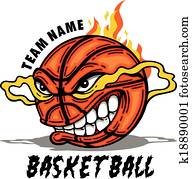 basketball with cartoon face basketball with cartoon face