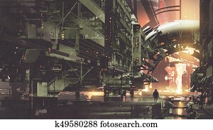 cyberpunk city with futuristic buildings cyberpunk city with futuristic buildings