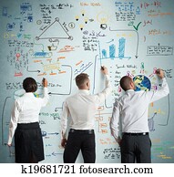 gemeinschaftsarbeit, mit, neues geschäft, projekt