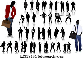 gens bureau, silhouettes