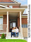 glad familie, hjemme