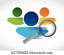 human resources and magnify glass. illustration human resources and magnify glass. illustration