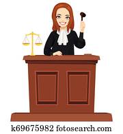 Judge Character With Gavel Judge Character With Gavel