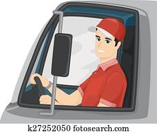 Man Delivery Truck Driver Man Delivery Truck Driver