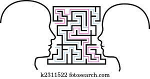 man woman, 概述, 外形, 脸, a, 难题, 在中, 谜宫