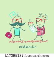 pediatrician stands next to her mother and sick child pediatrician stands next to her mother and sick child