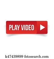 Play video button red vector Play video button red vector