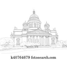 Sketch of the Cathedral in St. Petersburg