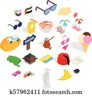 Social behavior icons set, isometric style Social behavior icons set, isometric style