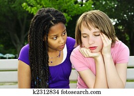 Teenager consoling her friend Teenager consoling her friend