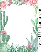 Watercolor Cactus and Succulents Watercolor Cactus and Succulents