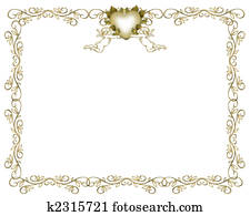 Wedding Invitation Gold Border Angels Wedding Invitation Gold Border Angels