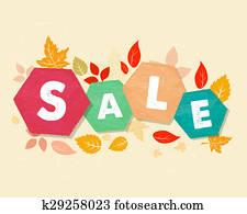 סתו, מכירה, עם, leaves,, גראנג, צייר, הכסגונים, מדבקות