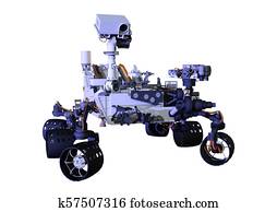 3D Rendering Mars Rover on White