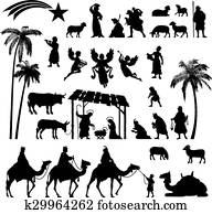 geburt, silhouette, satz geburt, silhouette, satz