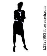 geschäftsbüro, abbildung, silhouette