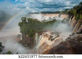 incrível, e, deslumbrante, cachoeiras, de, iguazu, argentina