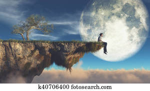 Man on the edge of a cliff Man on the edge of a cliff