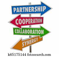 Partnership Cooperation Arrow Signs 3d Illustration Partnership Cooperation Arrow Signs 3d Illustration
