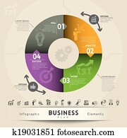 plan affaires, concept, graphique, élément