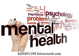 saúde mental, palavra, nuvem