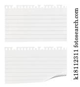 Torn pieces of note paper