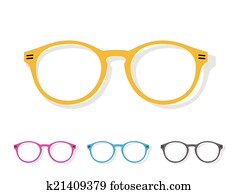 vector, beeld, van, bril, sinaasappel