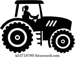 חקלאי, טרקטור, שחור נקבה