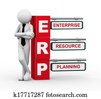 3d businessman with erp signpost illustration 3d businessman with erp signpost illustration