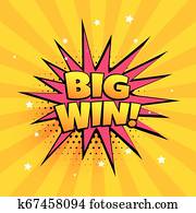 big win surprise banner in comic style big win surprise banner in comic style