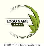 cannabis, grünes blatt, logo. cannabis, grünes blatt, logo.