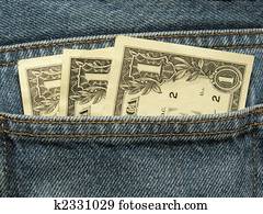 close-up of money in the pocket 2