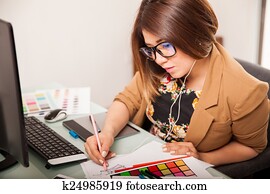 Cool graphic designer at work Cool graphic designer at work