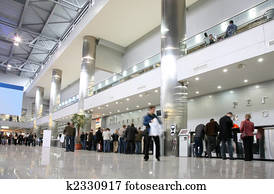 corredor, em, exibição, centro