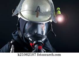 Firefighter with mask Firefighter with mask