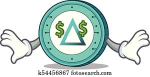 Money eye Salt coin mascot cartoon