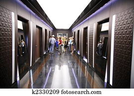 people in the corridor