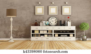 Retro room with sideboard Retro room with sideboard