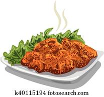 schnitzel, mit, kopfsalat schnitzel, mit, kopfsalat
