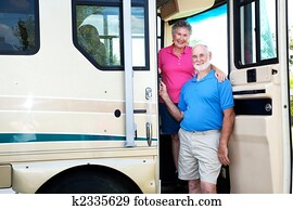 Senior Couple in their RV Senior Couple in their RV