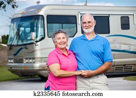 Seniors and Luxury Motor Home