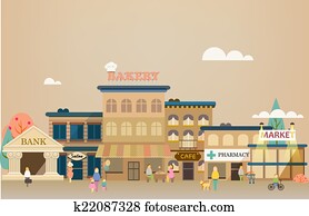 Set buildings of small business flat design Set buildings of small business flat design