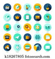 Set of modern flat design icons Set of modern flat design icons