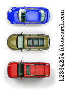 Set of top-view cars Set of top-view cars